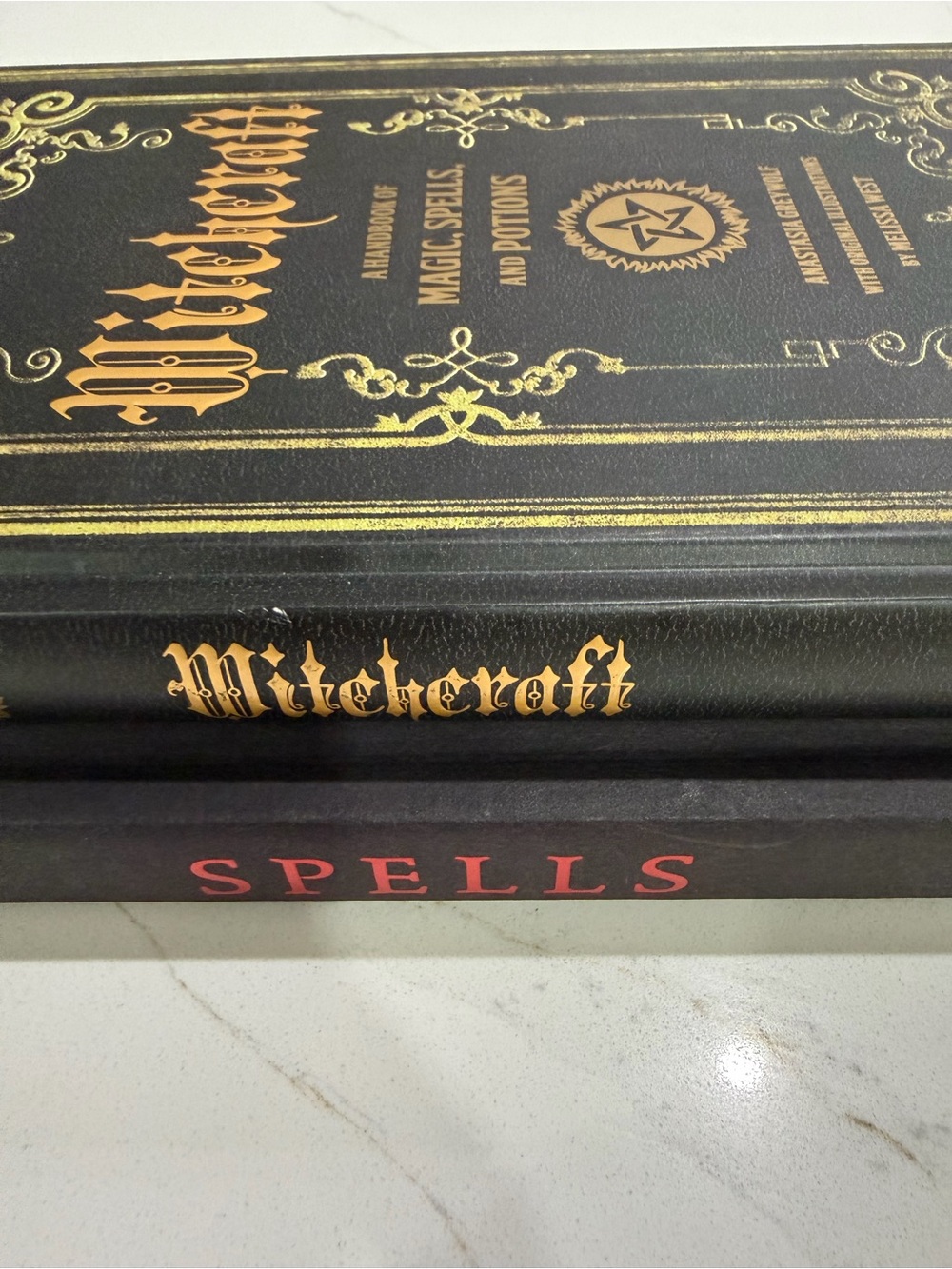 Witchcraft and Spells books great for Halloween decor!